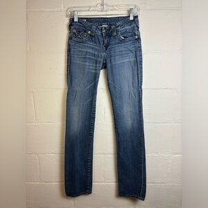 True Religion Woman’s Blue Denim Casual Straight Western Boho Chic Jeans Size 26